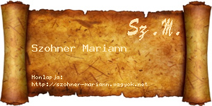 Szohner Mariann névjegykártya